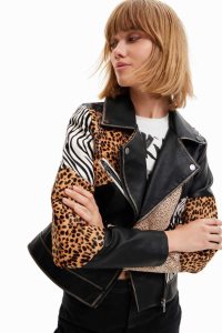 Desigual Animal print biker Bundy Damske | ZYND-84751