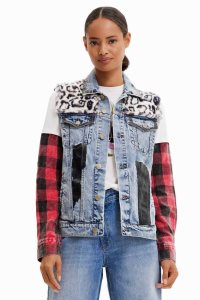 Desigual Animal print denim gilet Bundy Damske | HMNP-50678
