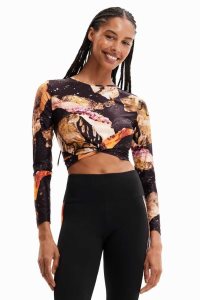 Desigual Cropped mineral Tricko Damske | CBFQ-84637