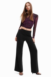 Desigual Cut-out chain trousers Leginy Damske | FVAN-72419