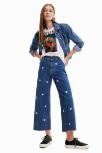 Desigual Daisy denim culottes Džínsy Damske | GBQX-96753