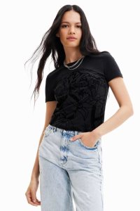 Desigual Embossed illustration Tricko Damske | BDYT-58104
