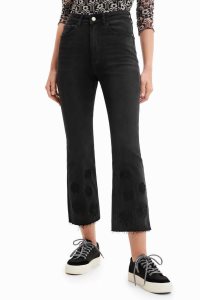Desigual Embroidered cropped flare Džínsy Damske | AJUV-46013