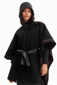 Desigual Embroidered poncho Bundy Damske | OWEX-80254