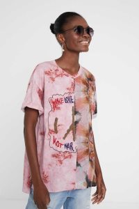 Desigual Faded effect LOVE blouse Topy Damske | QUCP-32465