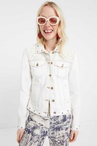 Desigual Floral embroidery jean Bundy Damske | GZFQ-18047