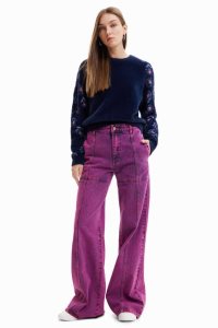 Desigual Floral fur-effect pullover Svetre Damske | HFSL-20984