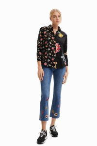 Desigual Floral half-and-half Topy Damske | KBUO-05723