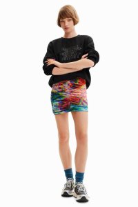 Desigual Floral ruched tulle mini Sukne Damske | SWEQ-62075