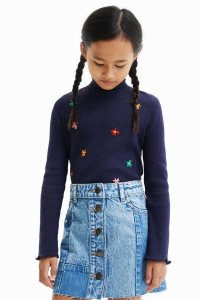 Desigual Flower embroidery Tricko Dievcenske | NPDK-50278