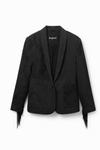 Desigual Fringed jacquard blazer Bundy Damske | SGKJ-09754