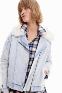 Desigual Fur-effect trucker Bundy Damske | VISZ-85634