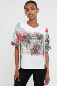Desigual Hawaiian with fringe Tricko Damske | ULCS-36185