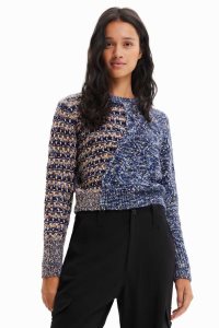 Desigual Hybrid chunky knit pullover Svetre Damske | LMUC-45960