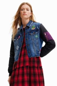 Desigual Hybrid denim bomber Bundy Damske | CENM-46907