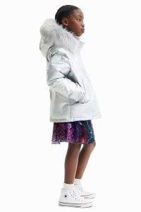 Desigual Kratke padded metallic Kabáty Dievcenske | KZIP-31042