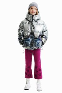Desigual Kratke padded metallic Kabáty Dievcenske | MFKY-69743