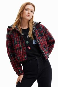 Desigual Kratke padded tartan Bundy Damske | QSNI-68972