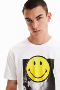 Desigual Kratke-sleeve Smiley Polokosele Panske | UIZV-30296