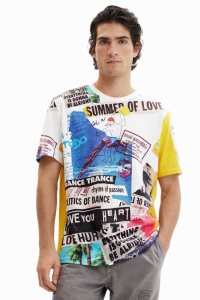 Desigual Kratke-sleeve newspaper Polokosele Panske | YWIL-60293