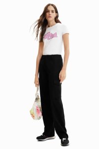 Desigual Kratke-sleeve rhinestone Tricko Damske | ZYWI-47062