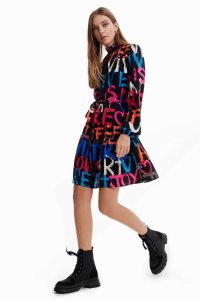 Desigual Kratke tunic with messages Kombinéza Damske | UABW-49082