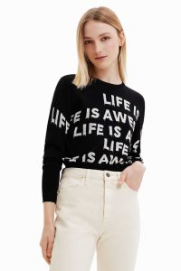 Desigual Life is awesome pullover Svetre Damske | TRLP-20593