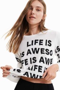 Desigual Life is awesome pullover Svetre Damske | WADP-59714