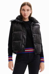 Desigual Logo quilted gilet Bunda Puffer Damske | YCMW-67098