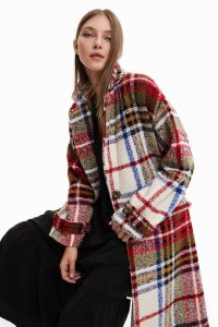 Desigual Long tartan wool Bundy Damske | MIVK-12380