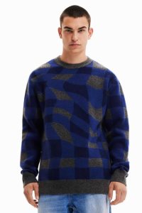 Desigual Loose checkerboard jumper Mikiny Panske | OEGU-86149