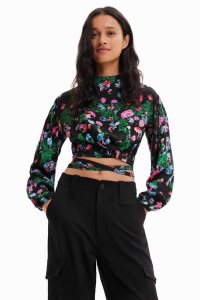 Desigual M. Christian Lacroix cropped floral blouse Topy Damske | ACUT-10276