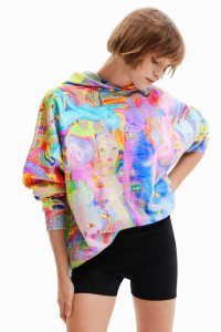 Desigual Maria Escote oversize spirits hoodie Mikiny Damske | UTDZ-25018