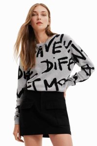 Desigual Messages pullover Svetre Damske | KNQO-56178