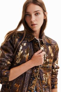 Desigual Metallic denim trucker Bundy Damske | ACYE-67128