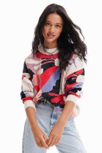 Desigual Multicoloured geometric jumper Svetre Damske | MHZC-85760