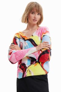 Desigual Multicoloured jumper Svetre Damske | JSKY-41027