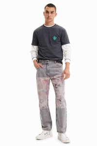 Desigual Newspaper comfort jeans Nohavice Panske | HVMN-37928