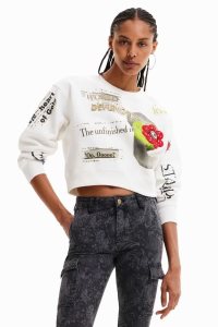 Desigual Newspaper text Mikiny Damske | EZSH-30462