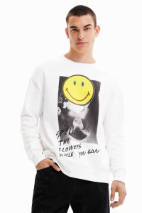Desigual Oversize Smiley Mikiny Panske | DJGO-93276