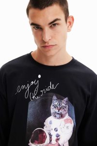 Desigual Oversize astronaut cat Polokosele Panske | OJHY-79153
