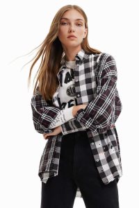 Desigual Patchwork plaid Topy Damske | YFEL-39862