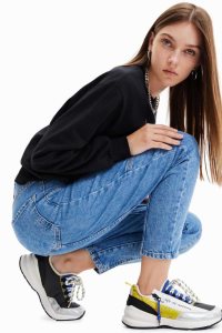 Desigual Patchwork zip-up running Tenisky Damske | VFAC-32590