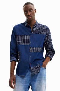 Desigual Plaid and denim Kosele Panske | JEQW-29564