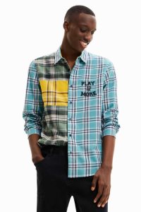 Desigual Plaid patchwork Kosele Panske | EDNF-45196