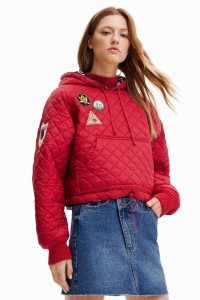 Desigual Polstrované hoodie with patches Svetre Damske | ATIY-69501
