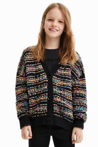 Desigual Pruhované tricot cardigan Mikiny Dievcenske | VTPU-81653