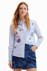 Desigual Pruhované with college patches Topy Damske | ULYR-35816