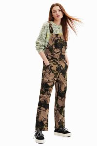 Desigual Psychedelic camouflage dungarees Leginy Damske | OPGB-20149
