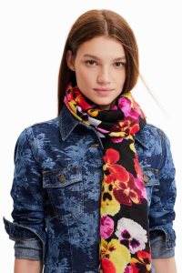 Desigual Rectangular floral foulard Satky Damske | HDLB-06734